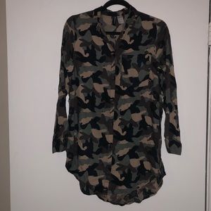 Long Camo Button Down